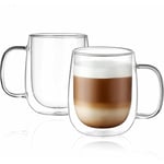 Çift Duvarlı Cam Kahve Kupası 250ml – Isıya Dayanıklı, Mikrodalga & Bulaşık Makinesi Uyumlu, 2’li Şık Set
