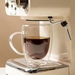 Çift Duvarlı Cam Kahve Kupası 250ml – Isıya Dayanıklı, Mikrodalga & Bulaşık Makinesi Uyumlu, 2’li Şık Set