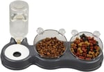Çift Hazneli- 3' lü Beslenme Mama ve Su Kabı Gri 500 ml 36 * 21 * 16 cm