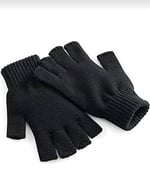 Çift Kat Orlon Kışlık Kesik Parmak Eldiven Bay-bayan (unisex) siyah siyah