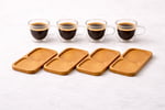 Çift Katmanlı 4'lü Espresso Cam Bardak Seti 80 ml & Tabak – 4’lü Set | Borosilikat Cam, Isı Yalıtımı, Bulaşık Makinesi Uyumlu, Türk Kahvesi Ristretto Macchiato İçin