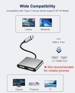 Çift Monitörler için HDMI Adaptörü,USB C'den Çift HDMI Adaptörüne 4K,Tip C - HDMI Çift Monitör,USB C Splitter 2 Monitörler Genişletilmiş Ekran,Tip C HDMI Çoklu Monitörler Dizüstü Bilgisayar