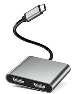 Çift Monitörler için HDMI Adaptörü,USB C'den Çift HDMI Adaptörüne 4K,Tip C - HDMI Çift Monitör,USB C Splitter 2 Monitörler Genişletilmiş Ekran,Tip C HDMI Çoklu Monitörler Dizüstü Bilgisayar