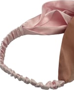 Çift Renkli%100 Saf İpek Saç Bandı (Pembe/Blush)