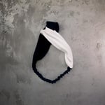 Çift Renkli%100 Saf İpek Saç Bandı (Siyah/Beyaz)