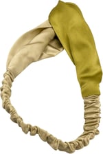 Çift Renkli%100 Saf İpek Saç Bandı (Uçuk Yeşil/Açık Camel)