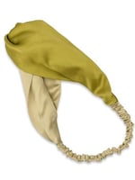 Çift Renkli%100 Saf İpek Saç Bandı (Uçuk Yeşil/Açık Camel)