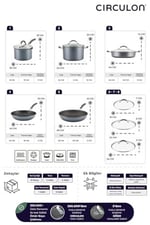 Circulon 8 Parça Tencere & Tava Seti - Seçenekler: 8'li set, 2 Quart Tencere (Süzme Kapağı), 34 CM, Tencere...