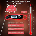 CIRYCASE Dijital et termometresi, anında okunur, ızgara termometresi, harici uzun sonda, 102 cm paslanmaz çelik kablolu, alarm ayarı, mutfak, mangal, fırın, pişirme için fırın termometresi