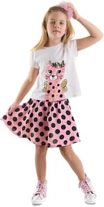 Çita Kız Çocuk T-shirt Pembe Etek Takım