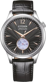 CITIZEN Erkek Analog Otomatik Saat Deri Kayışlı NH9131-14E, Siyah, Ölçü Birimi, Kayış