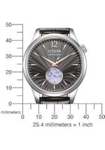 CITIZEN Erkek Analog Otomatik Saat Deri Kayışlı NH9131-14E, Siyah, Ölçü Birimi, Kayış