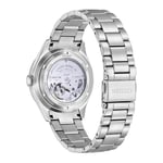 Citizen Erkekler 40.2 mm Otomatik Sarı Kadran Paslanmaz Çelik Analog Saat, gümüş, bileklik