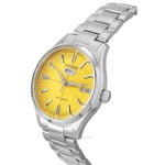 Citizen Erkekler 40.2 mm Otomatik Sarı Kadran Paslanmaz Çelik Analog Saat, gümüş, bileklik