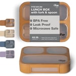 Citron Citron Çatal ve Kaşıklı Bento Beslenme Kutusu Seti - Caramel 1286845
