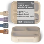 Citron Citron Çatal ve Kaşıklı Bento Beslenme Kutusu Seti - Beige 1061015