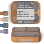 Citron Citron Çatal ve Kaşıklı Bento Beslenme Kutusu Seti - Caramel 1286845