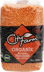 CityFarm Organik Kırmızı Mercimek - 1000 Gr
