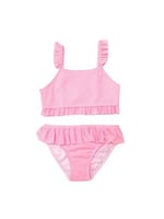 Çizgili fırfırlı kız çocuk bikini takım ÇİZGİLİ 9-10 Yaş