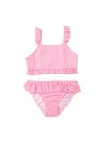 Çizgili fırfırlı kız çocuk bikini takım ÇİZGİLİ 7-8 Yaş