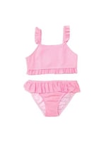 Çizgili fırfırlı kız çocuk bikini takım ÇİZGİLİ 5-6 Yaş