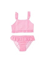 Çizgili fırfırlı kız çocuk bikini takım ÇİZGİLİ 11-12 Yaş