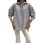 Çizgili Oversize Cepli Gömlek 27135