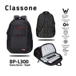 Classone Bp-L300 Siena Serisi 13-14-15.6 İnç Uyumlu Notebook Çantası, Siyah