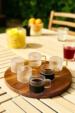 Clavera 6’lı Kulplu Cam Çay Kahve Espresso Bardak Fincan Seti 150 ml