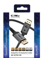 Claw's 8K UHD DisplayPort v1.4 32.4 Gbps / 24K Gold/Alüminyum Gövdeli 8K 60Hz-4K 120Hz-2K 240HZ-FHD 240Hz Destekli G-Sync & FreeSync 2 Metre Premium DisplayPort Kablo (C-DPP-B1)