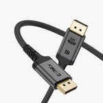 Claw's 8K UHD DisplayPort v1.4 32.4 Gbps / 24K Gold/Alüminyum Gövdeli 8K 60Hz-4K 120Hz-2K 240HZ-FHD 240Hz Destekli G-Sync & FreeSync 2 Metre Premium DisplayPort Kablo (C-DPP-B1)