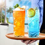 Clear Tiki Gözlük Seti 6-14 oz Modern Bar Tiki Kokteyl Bardakları Egzotik Kokteyller için Mükemmel, Mai Tai, Hawaii Tarzı Kokteyller, Tropikal Ada İçecek Seti