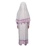 Çocuk Namaz Takımı Pratik İki Parça Desenli Kollu Tak Çıkar Başörtülü Likralı Tesettür Elbise (6-12 Yaş) 901-0301