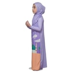 Çocuk Namaz Takımı Pratik Tek Parça Desenli Kollu Tak Çıkar Başörtülü Likralı Tesettür Elbise (6-12 Yaş) 925-0301