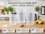 Çok Amaçlı 3lü Dereceli Ölçü Kabı Seti 1000ml- 2000ml - 3000ml Un, Şeker Sıvı ve Katı Ölçekli Hazne Ergonomik Maşrapa