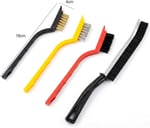 Çok Amaçlı Mini Tel Fırça 4'lü Set, Bakır, Demir ve Sert Plastik Uçlu, Ocak ve Fayans Arası Pencere Rayı ve Mutfak Lavabo Kenarı, Dar Alanlar İçin Ergonomik Temizlik Aparatı İnce Dip Köşe Temizleme