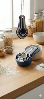 Çoklu Ölçü Kaşığı Seti 6'lı – Renkli, Plastik, ml ve Tbsp/tsp Ölçüleriyle – Mutfak için Pratik Pişirme ve Tarif Yardımcısı (lacivert-beyaz)