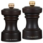 Cole & Mason H233056 Hoxton Çikolata Ahşap Tuz ve Karabiber Değirmeni Seti, Hassas + Karbon/Seramik Mekanizmaları, Ayarlanabilir Öğütmeli Tuz ve Karabiber Değirmenleri, Kayın Ağacı, 104 mm, Hediye
