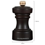 Cole & Mason H233056 Hoxton Çikolata Ahşap Tuz ve Karabiber Değirmeni Seti, Hassas + Karbon/Seramik Mekanizmaları, Ayarlanabilir Öğütmeli Tuz ve Karabiber Değirmenleri, Kayın Ağacı, 104 mm, Hediye