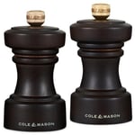 Cole & Mason H233056 Hoxton Çikolata Ahşap Tuz ve Karabiber Değirmeni Seti, Hassas + Karbon/Seramik Mekanizmaları, Ayarlanabilir Öğütmeli Tuz ve Karabiber Değirmenleri, Kayın Ağacı, 104 mm, Hediye