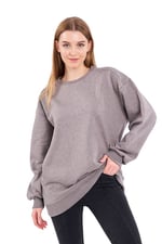 COMEOR Sweatshirt Kadın Rahat Büyük Beden Pamuklu Kazak, Uzun Kollu Tişört, Kapüşonsuz, Standart Kesim
