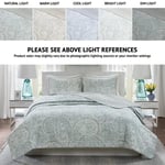 Comfort Spaces Yorgan Seti-Trend Şal Desenli Yazlık Kılıf, Rahat Örtü Hafif Dört Mevsim Yatak Katmanı, Eşleşen Kırlent, King/Cal King, Kaşmir Şal Desenli Mavi - Seçenekler: King/Cal King, Tam / Queen