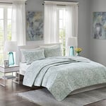 Comfort Spaces Yorgan Seti-Trend Şal Desenli Yazlık Kılıf, Rahat Örtü Hafif Dört Mevsim Yatak Katmanı, Eşleşen Kırlent, King/Cal King, Kaşmir Şal Desenli Mavi - Seçenekler: King/Cal King, Tam / Queen