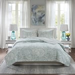 Comfort Spaces Yorgan Seti-Trend Şal Desenli Yazlık Kılıf, Rahat Örtü Hafif Dört Mevsim Yatak Katmanı, Eşleşen Kırlent, King/Cal King, Kaşmir Şal Desenli Mavi - Seçenekler: King/Cal King, Tam / Queen