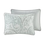 Comfort Spaces Yorgan Seti-Trend Şal Desenli Yazlık Kılıf, Rahat Örtü Hafif Dört Mevsim Yatak Katmanı, Eşleşen Kırlent, King/Cal King, Kaşmir Şal Desenli Mavi - Seçenekler: King/Cal King, Tam / Queen