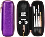 Comfyable Apple Pencil için Kalem Tutucu Kalem Kutusu, Kalem Aksesuarları Elastik Kayış Kol Koruyucu Taşıma Çantası USB Kablosu AirPods File Cepli AirPods, Mor Glitter