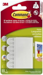 Command Yapışkan şeritler, paket 4 x 2 küçük (8 şerit), beyaz – resimleri delmeden asın, şeritler 1,8 kg'a kadar dayanır, kalınt - Seçenekler: 4 pairs, 4 Count (Pack of 1), 4 x 2 Streifen, 18 Pairs...