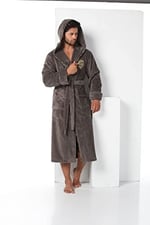 Commander Nakışlı Bambu Cotton Erkek Bornozu Haki 3XL