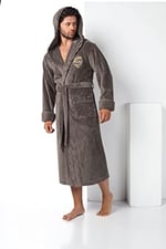 Commander Nakışlı Bambu Cotton Erkek Bornozu Haki 3XL