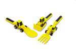 Constructive Eating Çocuk çatal bıçak takımı 3'lü set – konstrüksiyon gereçleri, çocuk yemek takımı, uzun ömürlü ve bulaşık makinesinde yıkanabilir, çocukların sağlıklı beslenme alışkanlıklarını